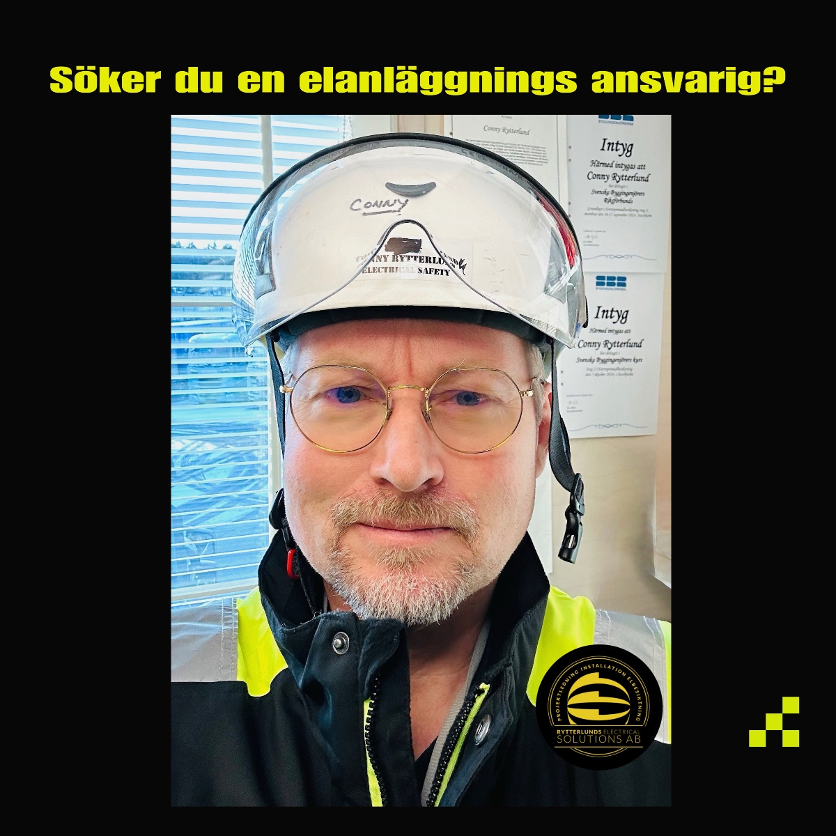 Conny tar emot uppdrag som Elanläggningsansvarig